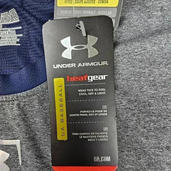 Under Armour HeatGear  UA Baseball Fitted LS shirt gray/ navy  #1243243 XXL - Picture 7 of 8